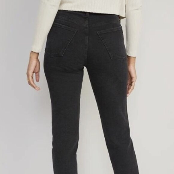 Old Navy O.G. Straight Black Moon Shade High Rise Secret-Smooth Pockets Jeans - Picture 2 of 15